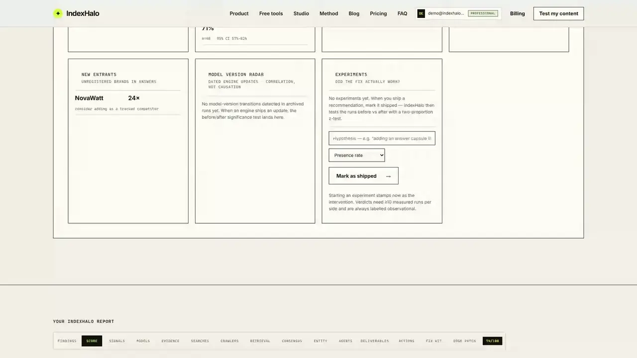 Exports — IndexHalo dashboard