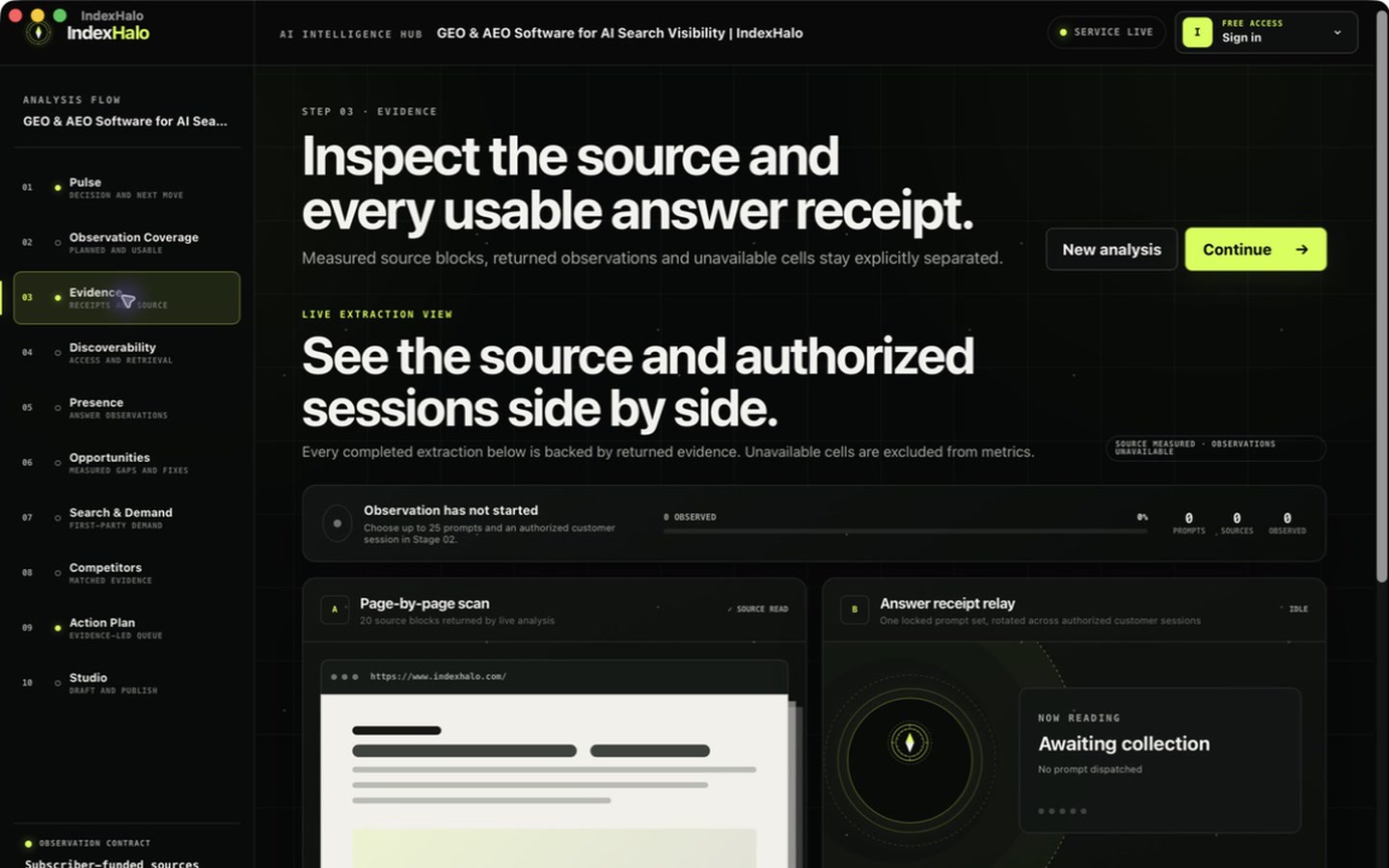 IndexHalo for Mac evidence interface with traceable findings